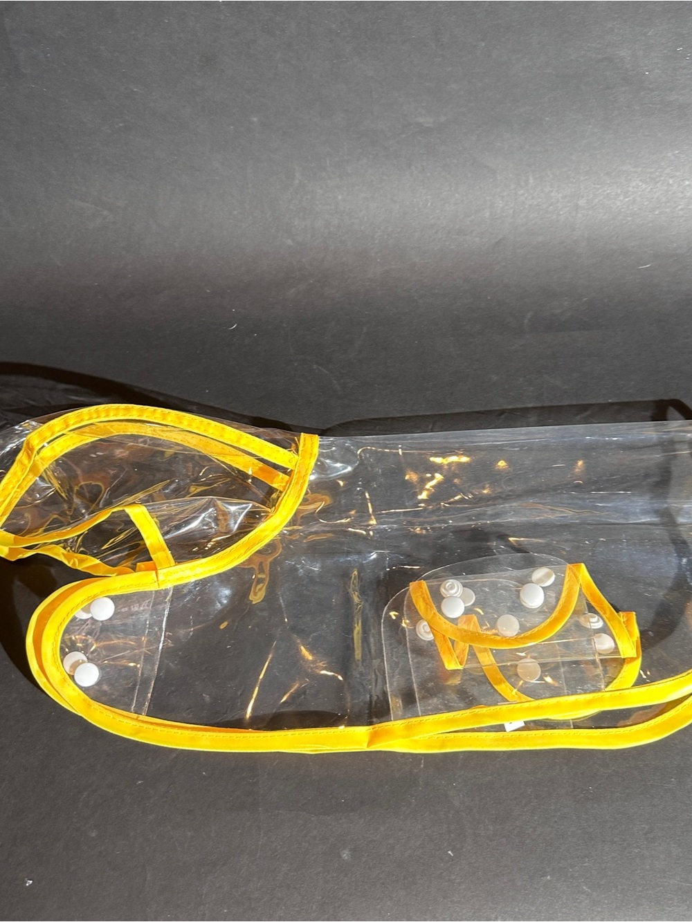 Clear Dog Pet Raincoat with Yellow Trim Size M